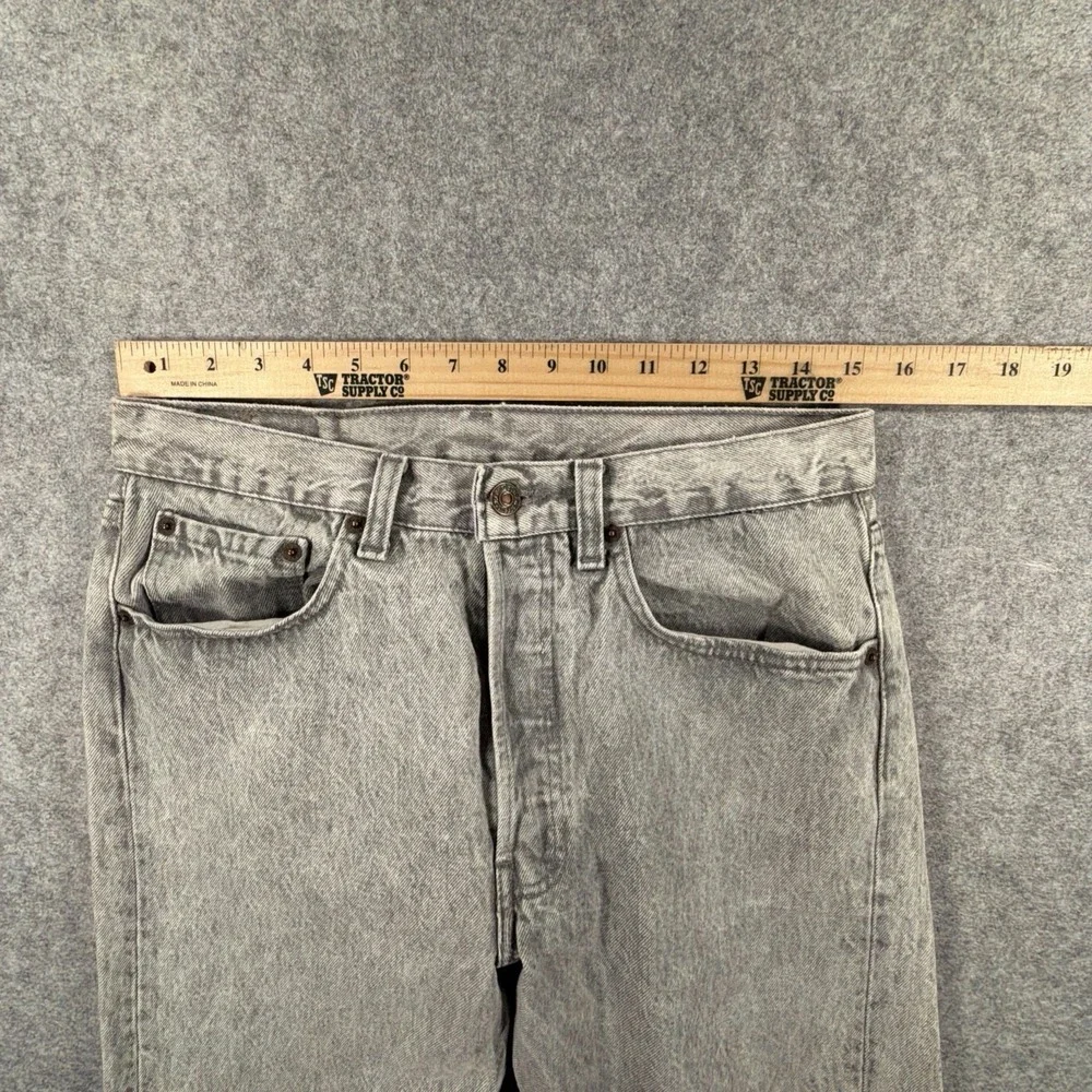 Vintage Levis 501 Made In USA 31x34 (Fits 30x33) Gray Wash Jeans 80s